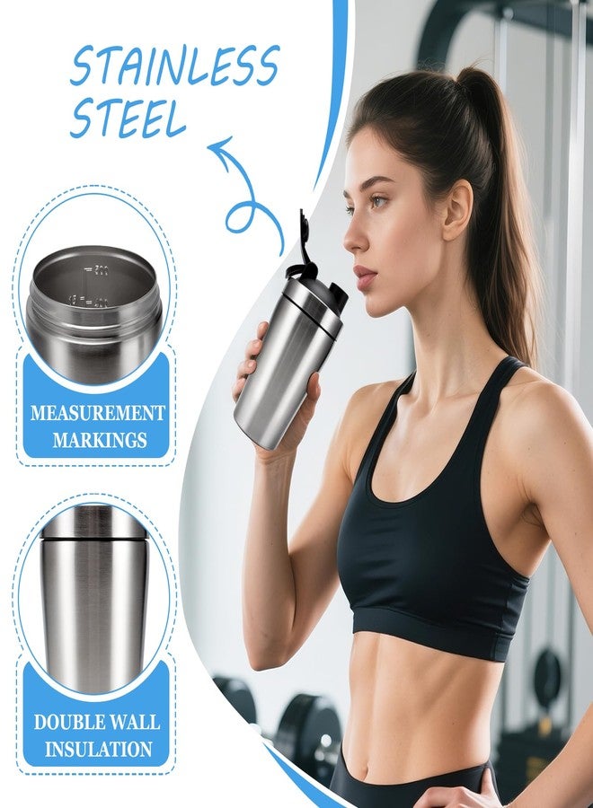 VALESKA Stainless Steel Protein Shaker Bottle, 20-Ounces, Insulated, Leak Proof, BPA Free, Dishwasher Safe, Perfect for Gym Workout - Image 3